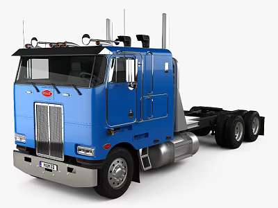 Blue Heavy Duty Functional Truck Featuring Cab And Tractor Unit Design 3d model