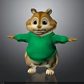 Cartoon Squirrel Character Wearing Green Hoodie with Outstretched Arms on Dark Background
