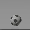 Classic Black And White Soccer Ball With Textured Surface On Dark Reflective Background