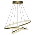 Modern Sleek Chandelier With Circular Rings And Golden Frame LED Design