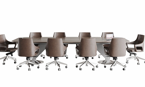 Modern Conference Table and Chair Conference Table and Chair Combination 3d model