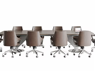Modern Conference Table and Chair Conference Table and Chair Combination 3d model
