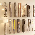 Various Rustic Wooden Floor Lamps with Natural Log and Branch Design for Home Decor