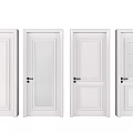 White Hinged Doors Featuring Different Panel And Glass Designs For Modern Home Interior 3d model