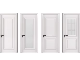 Modern swing door single door combination 3d model
