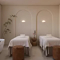 Serene Spa Room With Massage Tables And Bathtub