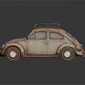 Vintage Rustic Beetle Car With Roof Rack Classic Exterior And Retro Style