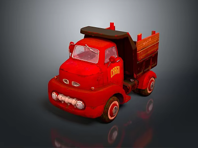 Vintage Red Toy Truck 1953 Model with Classic Design and Retro Features 3d model
