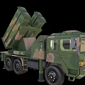 Military Functional Truck Equipped With Missile Launcher System And Camouflage Paint