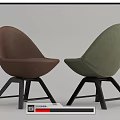 Modern Brown And Green Dining Chairs With Velvet Fabric And Black Metal Legs