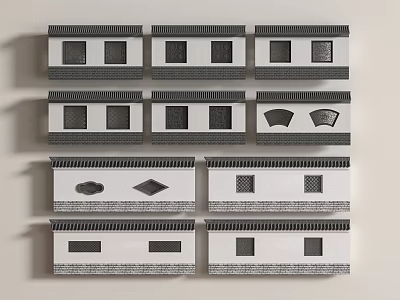 New Chinese-style Enclosure Wall 3d model