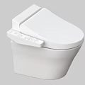 Modern White Smart Toilet With Sleek Design And Side Control Panel Features