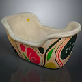 Children's Bathtub with Colorful Decorative Patterns and Curved Smooth Design