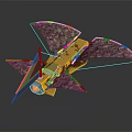 Camouflage Winged Flying Drone With Yellow Body And Aerodynamic Structure