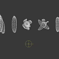 3D Rendered Fresh Bananas Bunch Single Unpeeled And Peeled Varieties