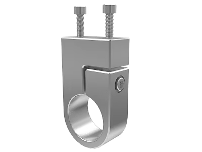 Stainless Steel Metal Clamp With Two Bolts Circular Hole And Side Knob 3d model