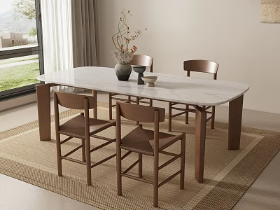Dining table and chair 3d model