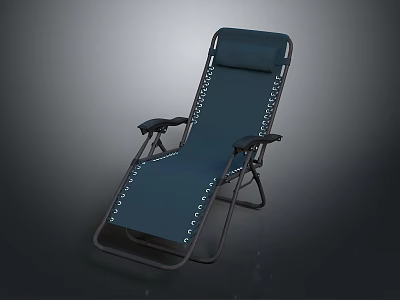 Dark Blue Fabric Upholstered Dining Chair With Metal Frame And Modern Stitched Design Details 3d model