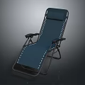 Dark Blue Fabric Upholstered Dining Chair With Metal Frame And Modern Stitched Design Details