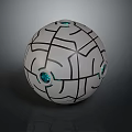Innovative Sports Equipment Training Ball With Geometric Lines And Blue Glowing Dots