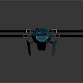 Futuristic Blue Flying Vehicle With Circular Propellers And Modern Aerodynamic Design