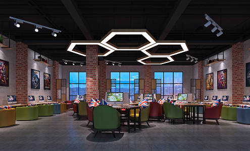 INDUSTRIAL LOFT Cafe 3d model