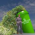 Man in Suit Standing Beside Green PAROLIGHT Cup With Sierra Forest Plants And Flowers