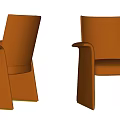 Stylish Modern Brown Leather Leisure Chairs With Armrests And Minimalist Design