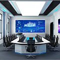 Modern Command Center Console Operation Desk Command Center Office 3d model