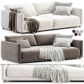 Modern Two Seater Sofa With Soft Pillows And Cozy Blanket Color Options
