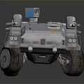 Gray Armored Military Tank 809 With Six Wheels Blue Orange Details And Sensors