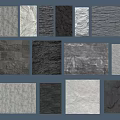 Wall Texture Samples with Various Patterns and Color Options for Interior Design 3d model