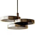 Modern Stylish Metallic Chandelier With Layered Circular Rings Design 3d model