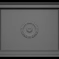 Modern Dark Ceiling Design With Square Frame And Circular Embossed Decorative Pattern 3d model