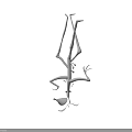 Slender White Game Movie Character with Large Eyes Slender Limbs Various Poses Black Background