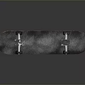 Stylish Skateboard with Black Gray Deck Orange Edge and Four Black Wheels
