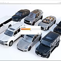 Various Types of Cars Including SUV Sedans Convertible in White Black Silver Colors
