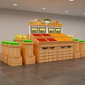 Supermarket Shelf Fruit and Vegetable Rack Fruit and Vegetable Rack Fresh Area Scene Pile Heap Wenchuang Department Store 3d model