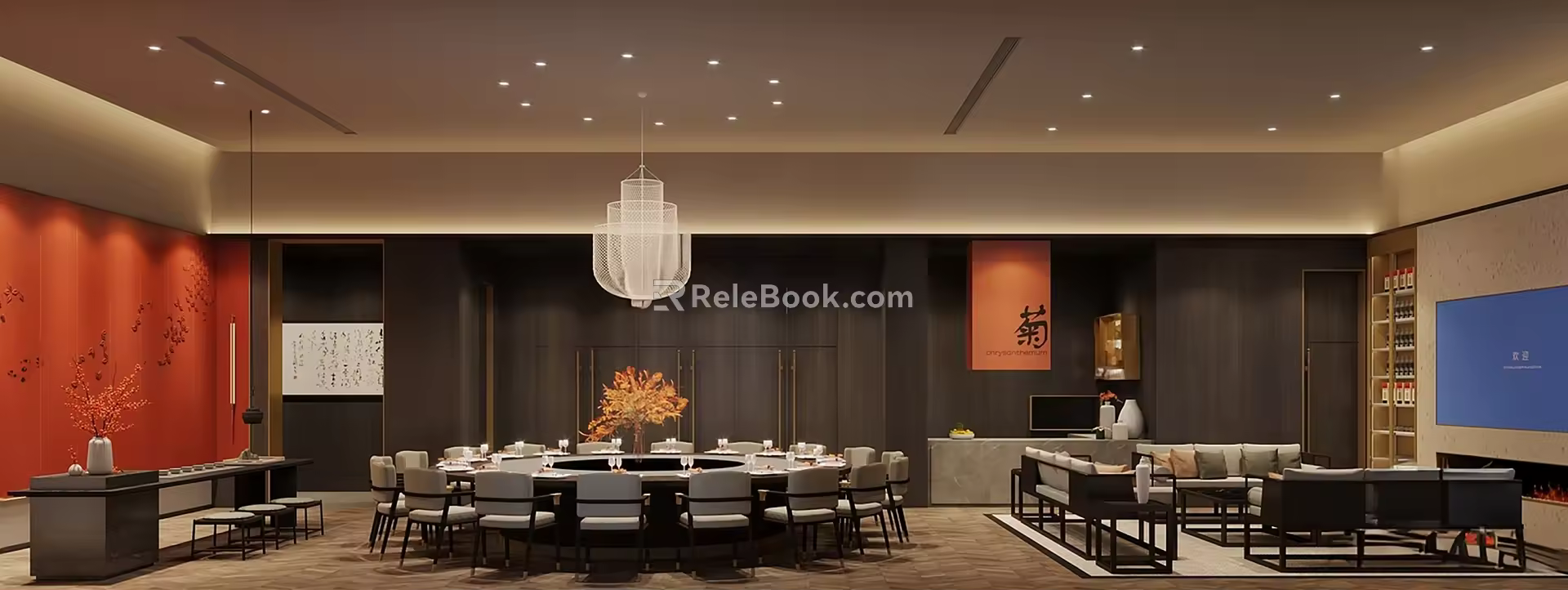 New Chinese-style private room large box 3d model