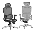 Ergonomic Mesh Office Chairs With Adjustable Armrests Metal Base And Wheels 3d model