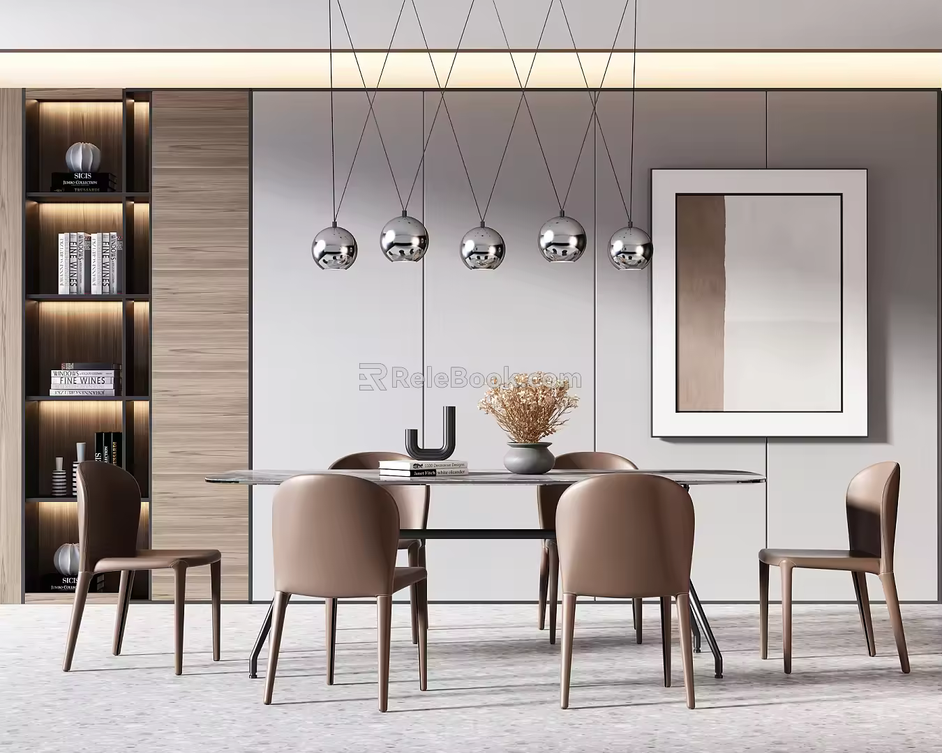 Modern Dining Table Chair Combination Dining Table Chair 3d model