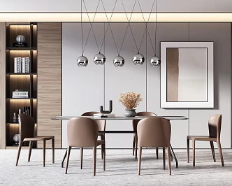 Modern Dining Table Chair Combination Dining Table Chair 3d model