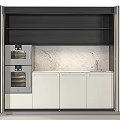 Modern Kitchen Cabinets Interior Design With Sleek Countertop And Built In Appliances