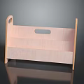 Wooden Entryway Side Cabinet with Light Wood Tone Open Shelves and Handle Details