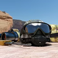 Military Tactical Gear Collection Featuring Camouflage Helmets Binoculars Radio And Detection Equipment