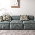 Simple Fabric Sofa Three-Seat Sofa 3d model