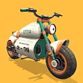 ETTA Concept Motorcycle by Shirokov Design Featuring Green White and Orange Details A-78