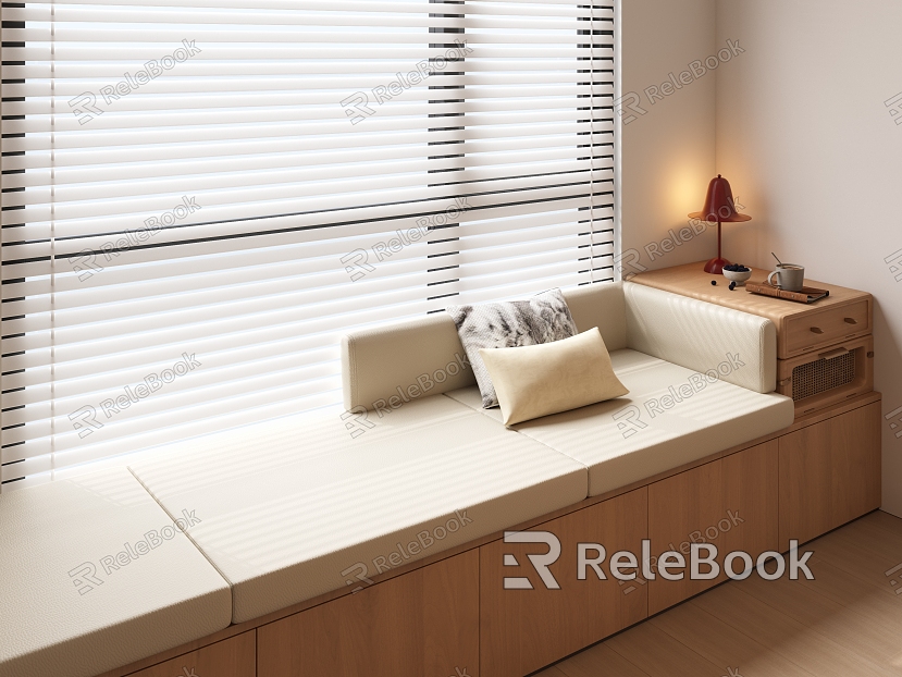 Modern Cream Bay Window Shutter Curtain Modern Bay Window Cushion Bay Window Cushion Cushion Bay Window Pillow model