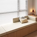 Modern Cream Bay Window Shutter Curtain Modern Bay Window Cushion Bay Window Cushion Bay Window Pillow 3d model