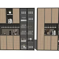 Modern Elegant Wine Cabinet With Glass Doors Lattice Design Shelves And Wine Bottles Glasses